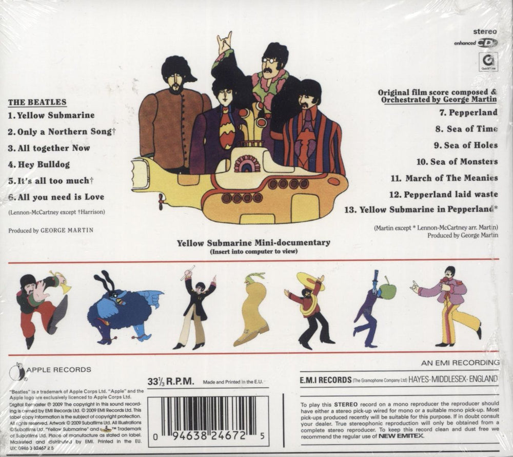 The Beatles Yellow Submarine UK CD album (CDLP) 094638246725