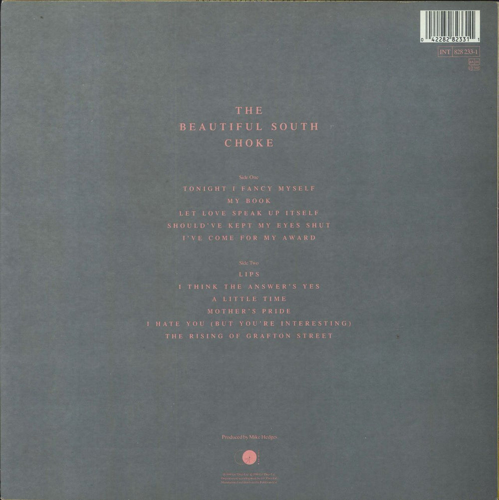 The Beautiful South Choke - Title to Bottom UK vinyl LP album (LP record) 042282823311