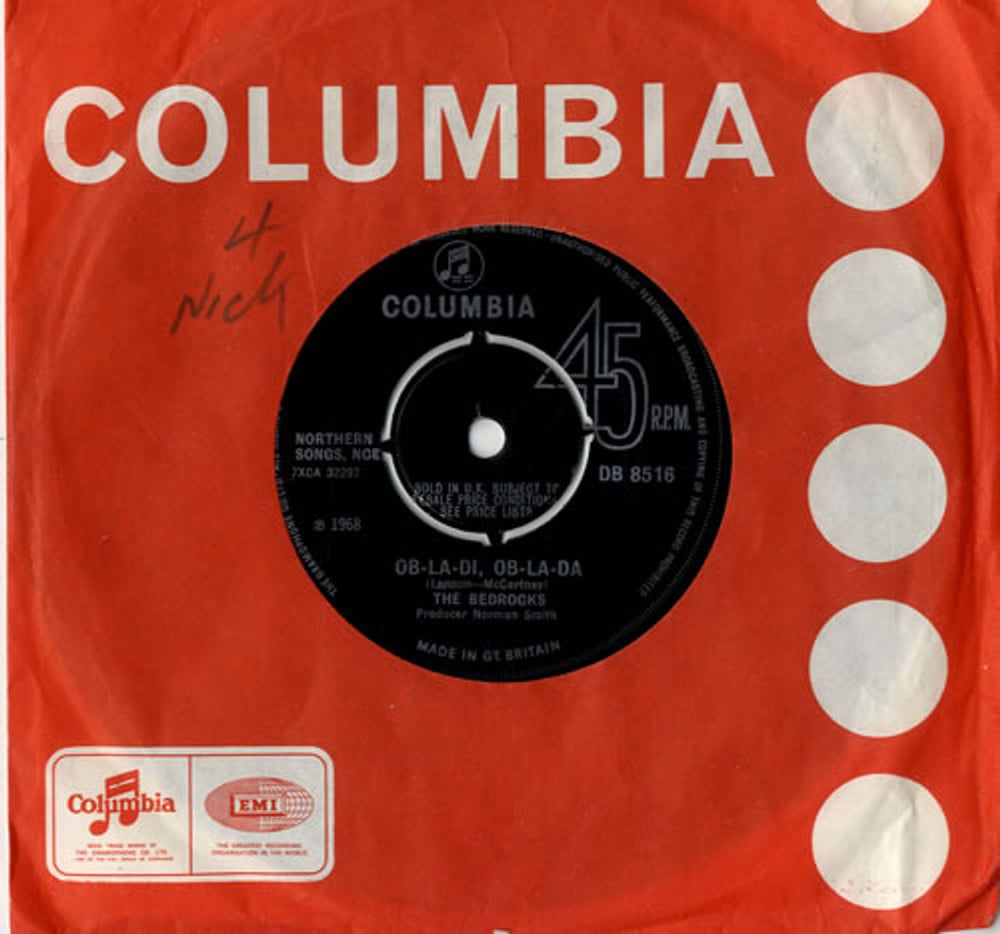 The Bedrocks Ob-La-Di, Ob-La-Da UK 7" vinyl single (7 inch record / 45) DB8516