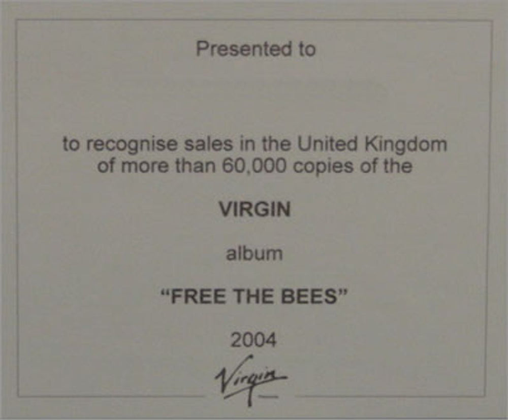 The Bees (00s) Free The Bees UK in-house award disc BESAIFR488211