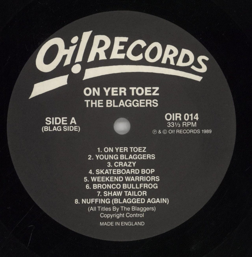 The Blaggers On Yer Toez UK vinyl LP album (LP record) BLGLPON860494