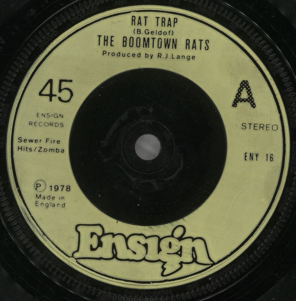 The Boomtown Rats Rat Trap UK 7" vinyl single (7 inch record / 45) RAT07RA117925
