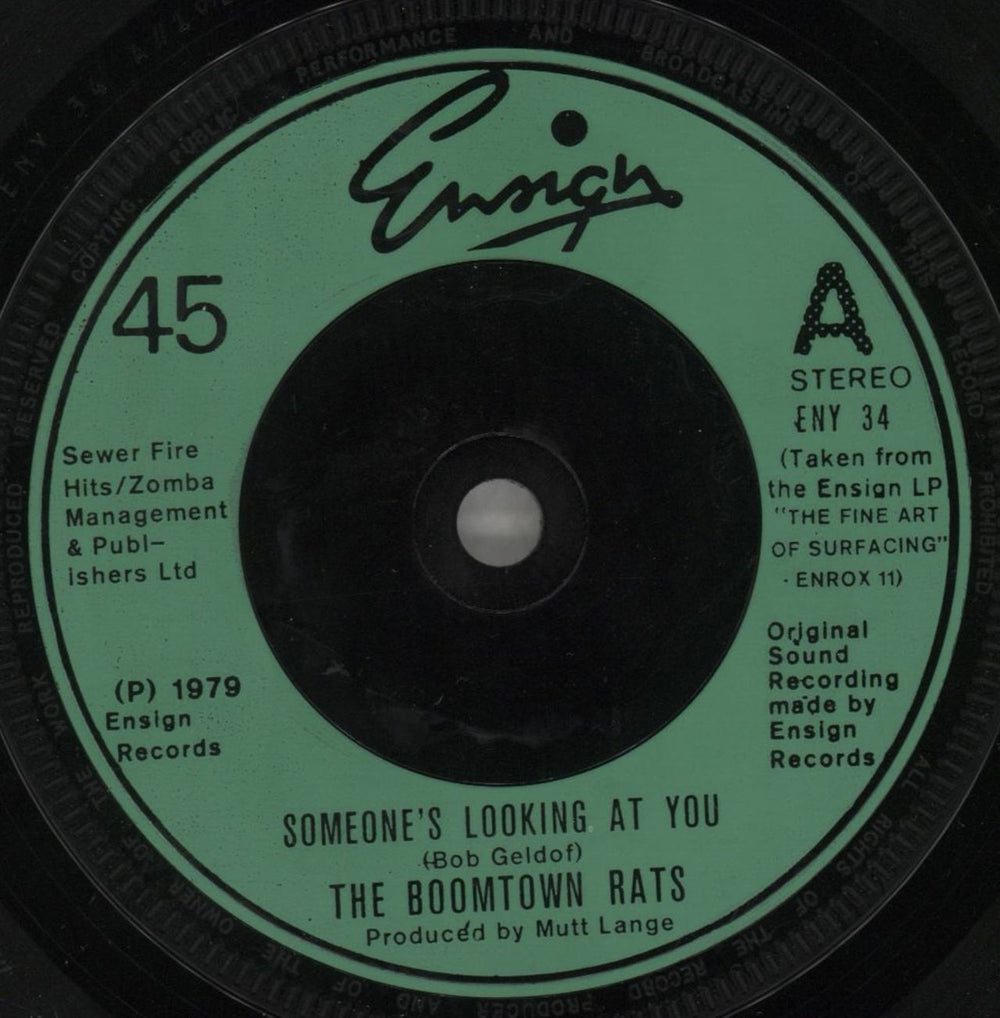 The Boomtown Rats Someone's Looking At You UK 7" vinyl single (7 inch record / 45) RAT07SO507803