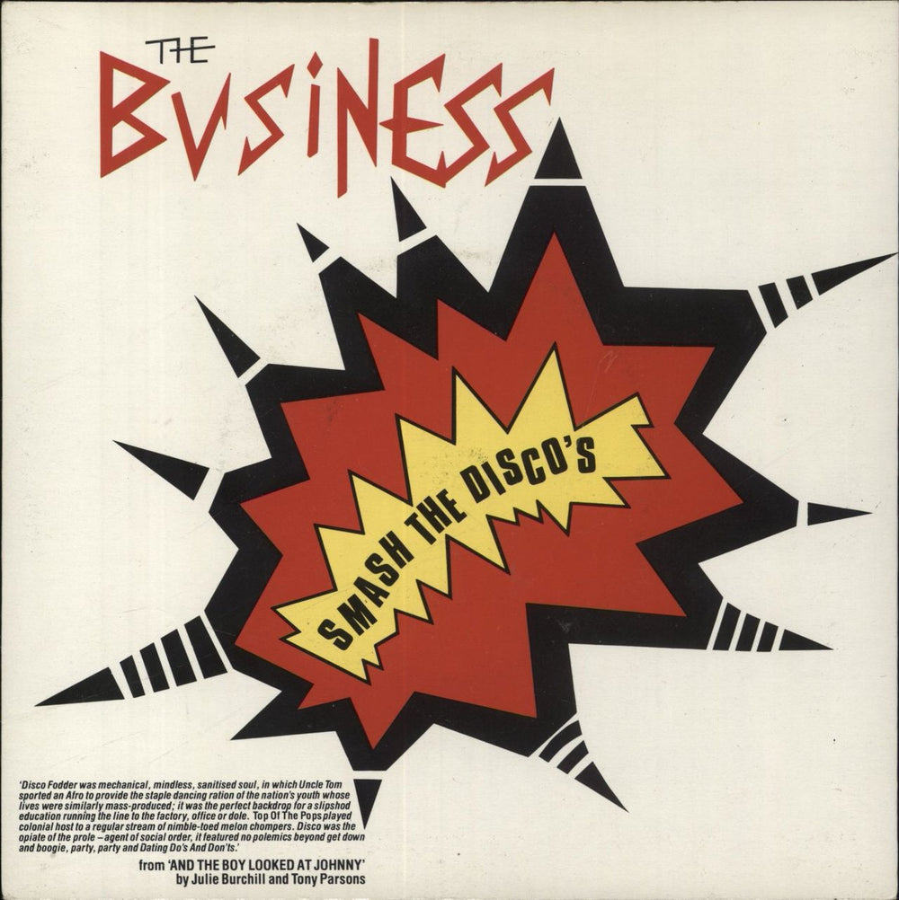 The Business Smash The Discos EP UK 7" vinyl single (7 inch record / 45) SHH132