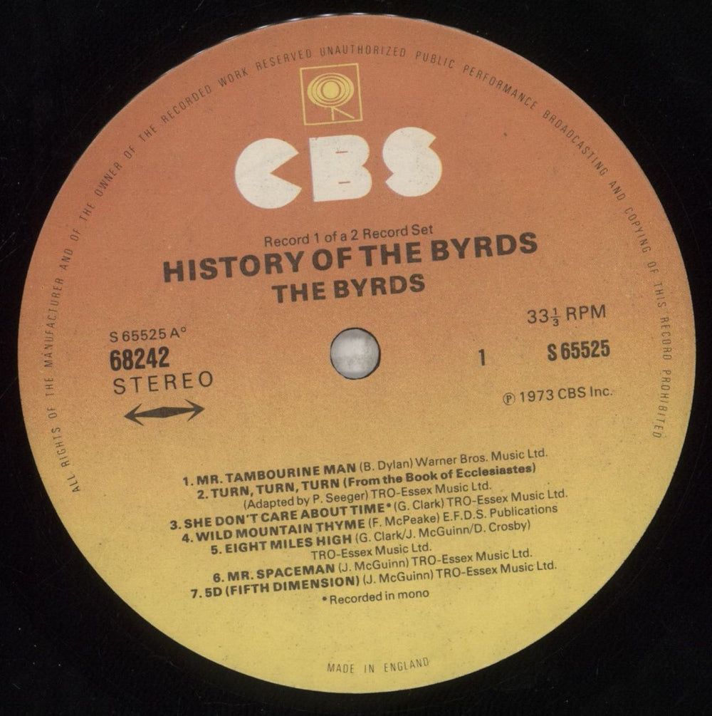 The Byrds History Of The Byrds - 2nd UK 2-LP vinyl record set (Double LP Album) BYR2LHI529683