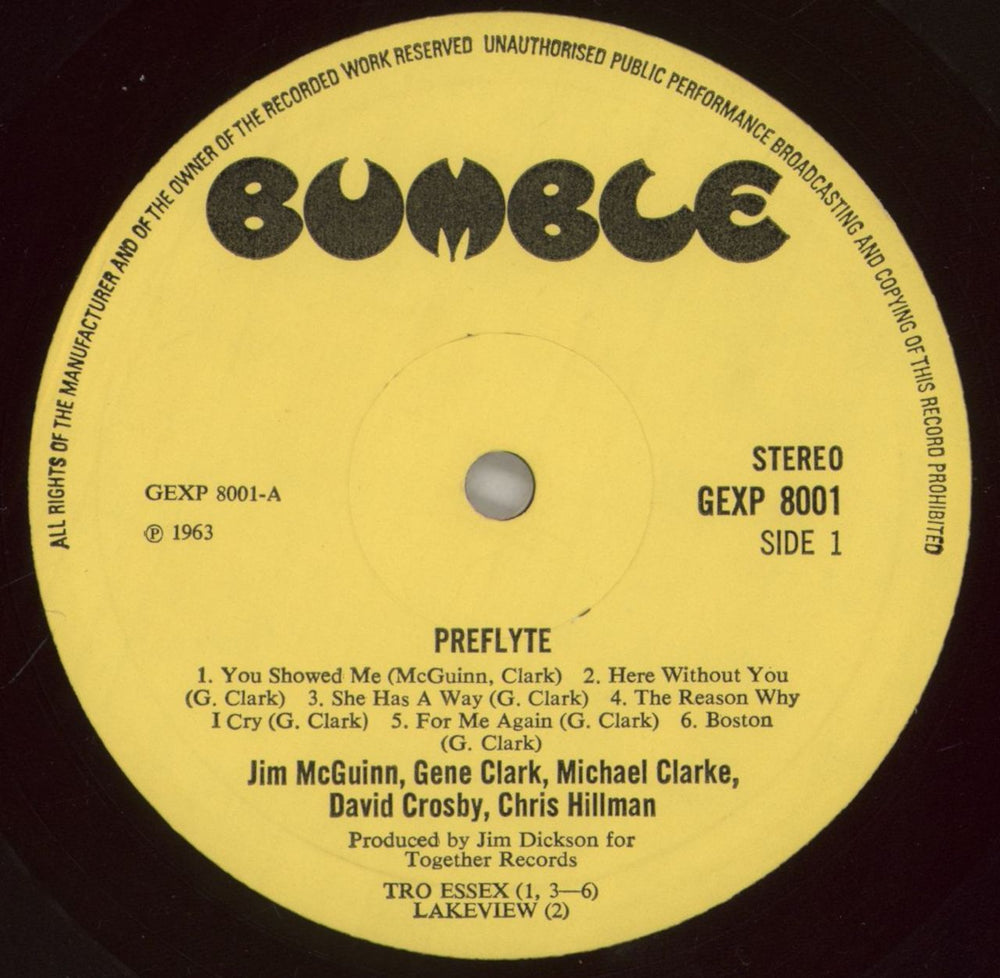 The Byrds Preflyte UK vinyl LP album (LP record) BYRLPPR515798