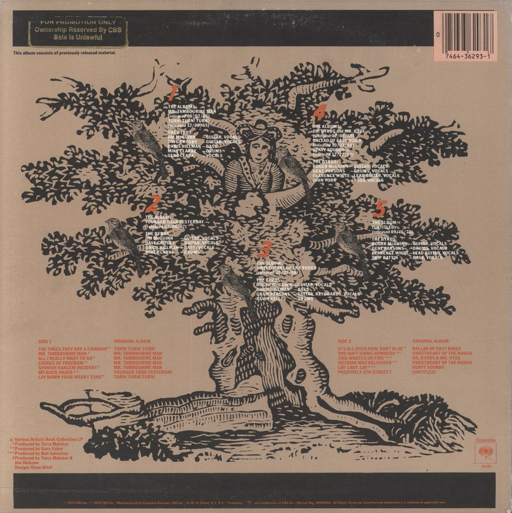 The Byrds The Byrds Play Dylan US Promo vinyl LP album (LP record) 074643629317