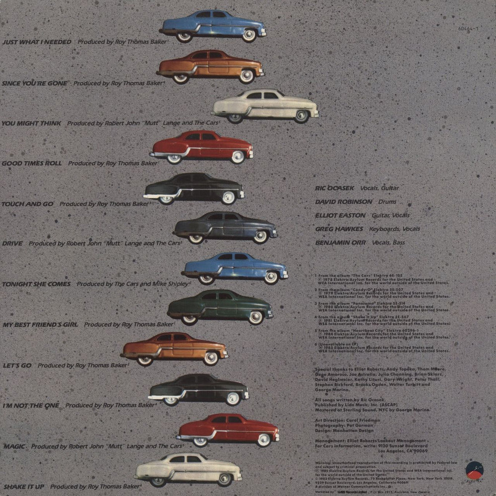 The Cars Greatest Hits New Zealand vinyl LP album (LP record)