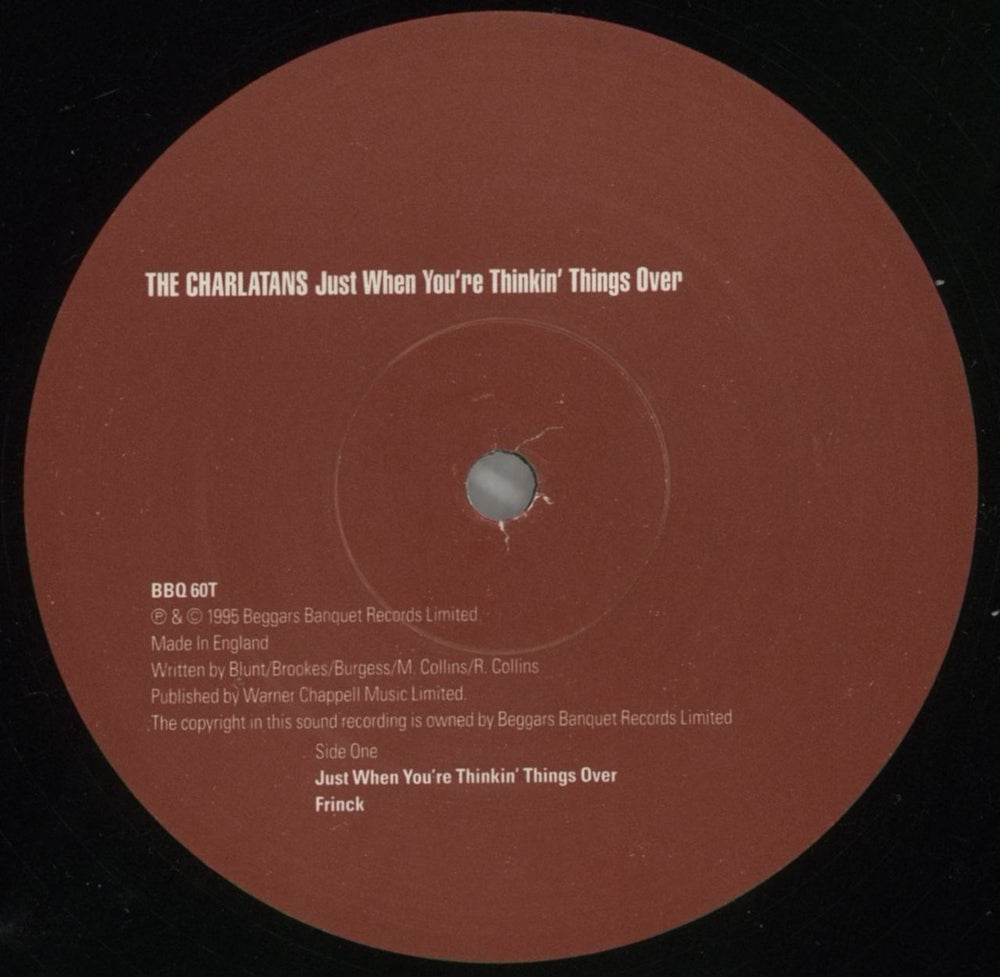 The Charlatans (UK) Just When You're Thinkin' Things Over UK 12" vinyl single (12 inch record / Maxi-single) CHA12JU129034