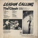 The Clash London Calling + Lyric Inserts - VG UK 2-LP vinyl record set (Double LP Album)