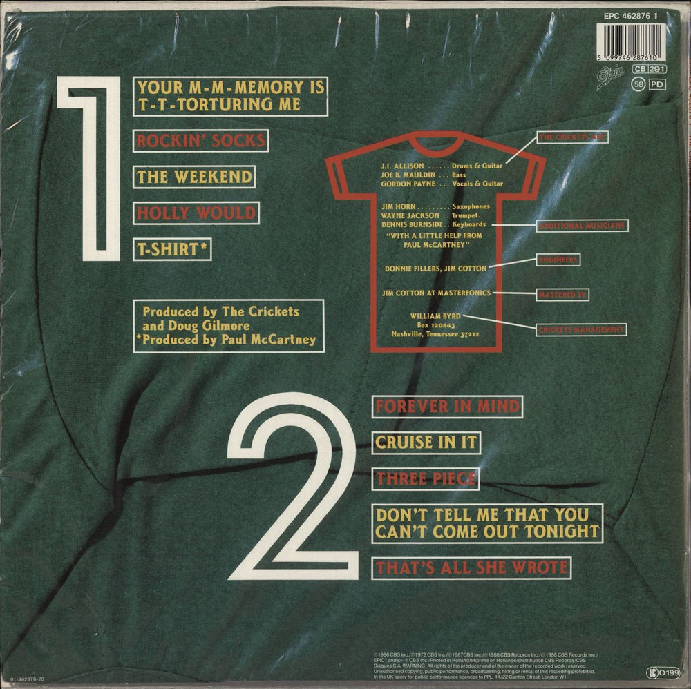 The Crickets T-Shirt Dutch vinyl LP album (LP record) 5099746287610