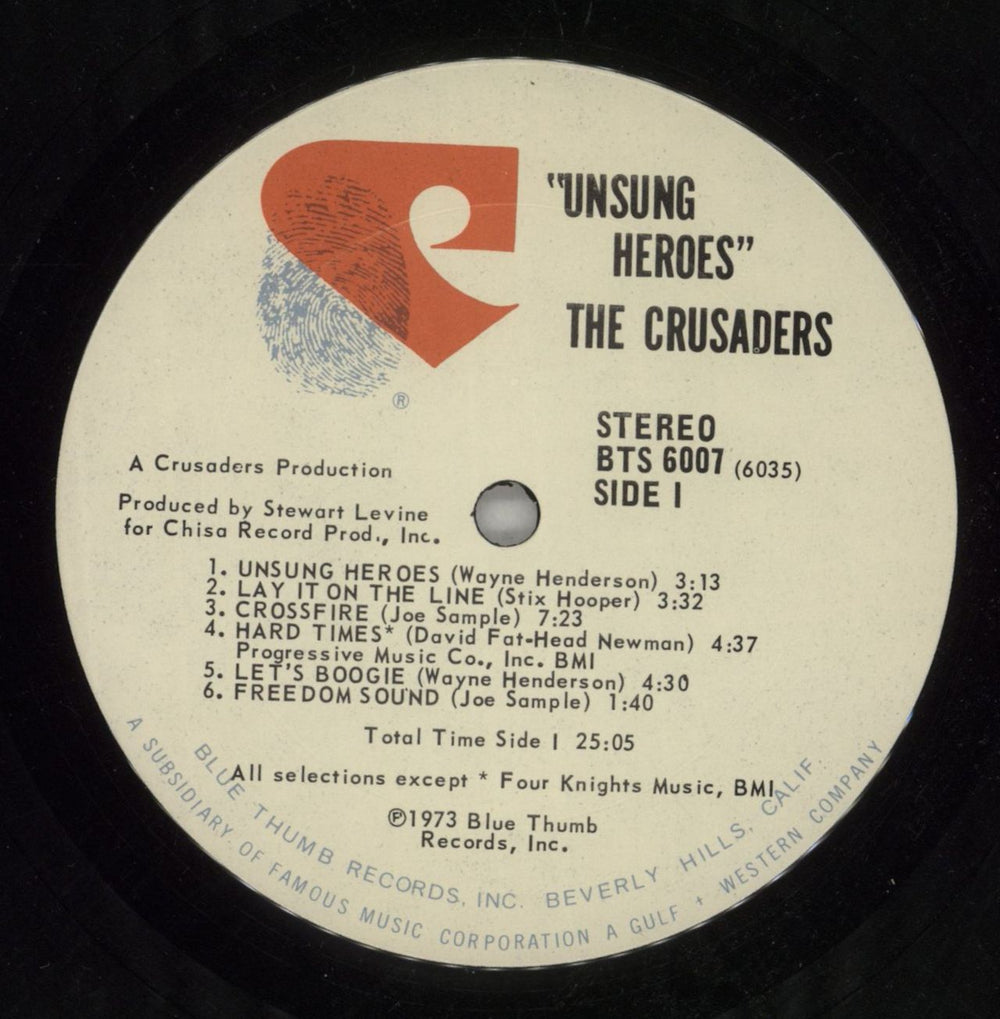 The Crusaders Unsung Heroes US vinyl LP album (LP record) CDULPUN314250