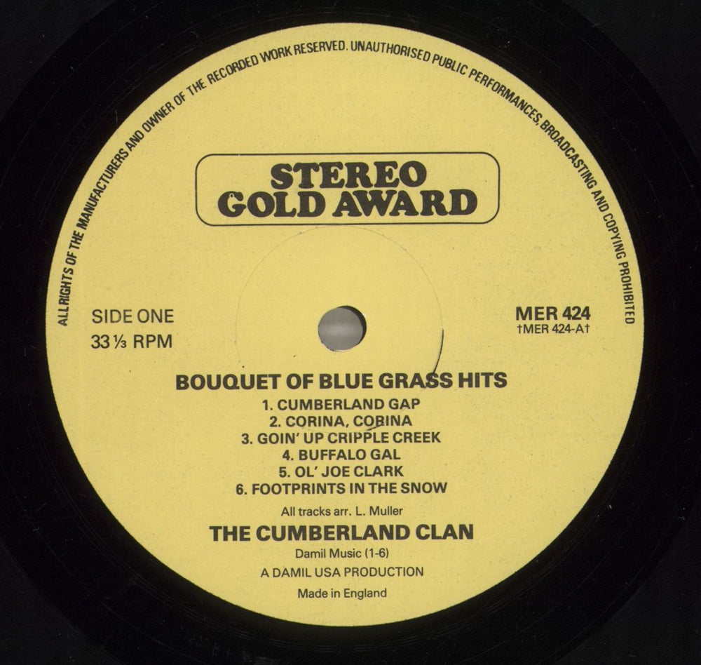 The Cumberland Clan A Bouquet Of Blue Grass Hits UK vinyl LP album (LP record) Y4RLPAB877918