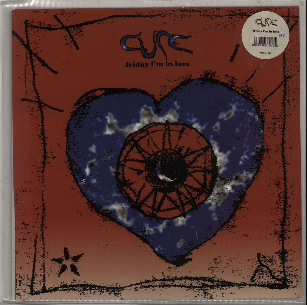 The Cure Friday I'm In Love - Blue Swirl UK 12" vinyl single (12 inch record / Maxi-single) FICSX42