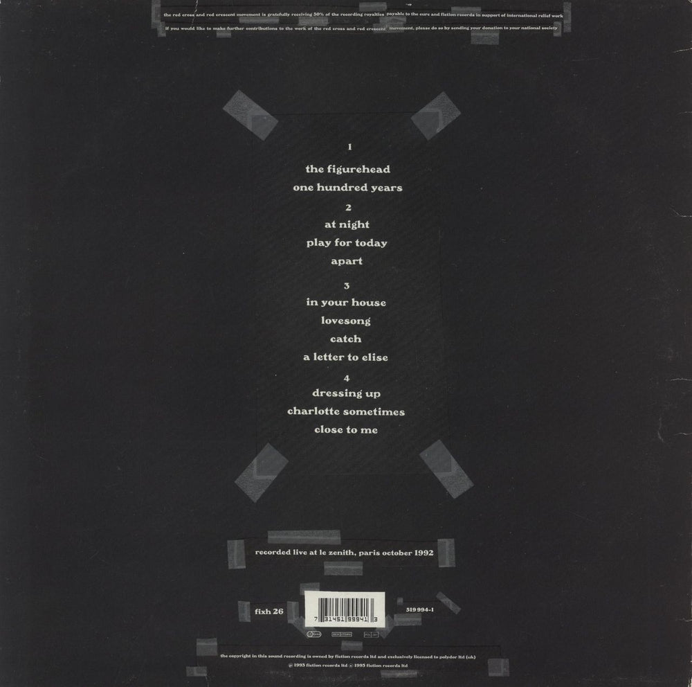 The Cure Paris - VG UK 2-LP vinyl record set (Double LP Album) 731451999413