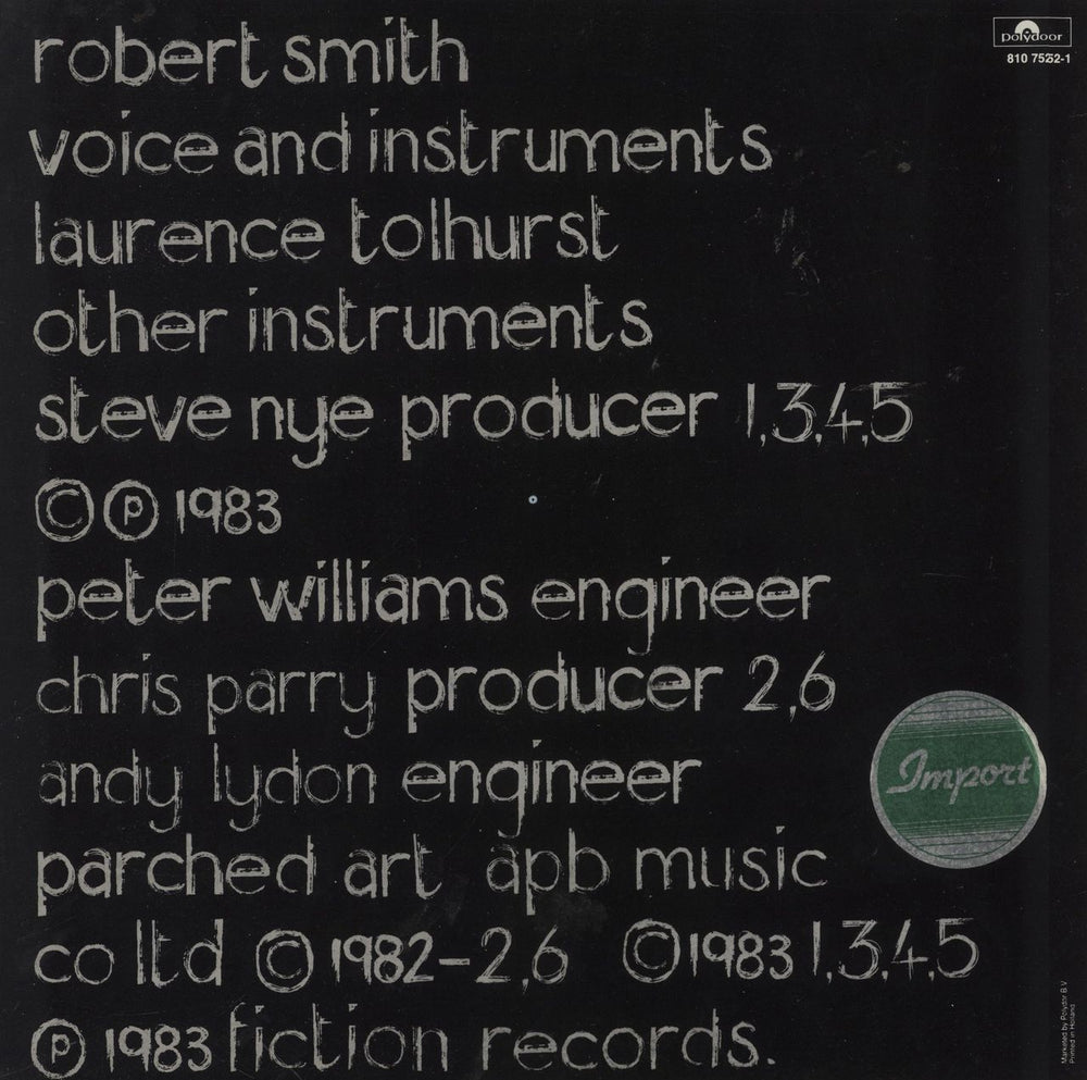 The Cure The Walk Dutch vinyl LP album (LP record)