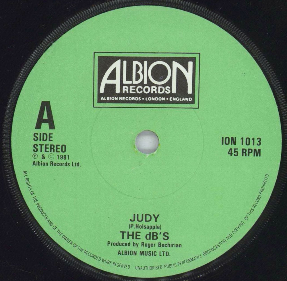 The dB's Judy UK 7" vinyl single (7 inch record / 45) DB+07JU832253