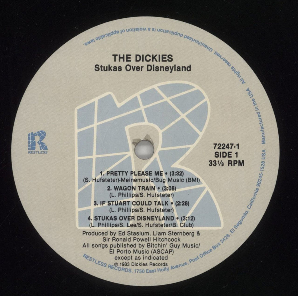 The Dickies Stukas Over Disneyland US 10" vinyl single (10 inch record) DIC10ST859878