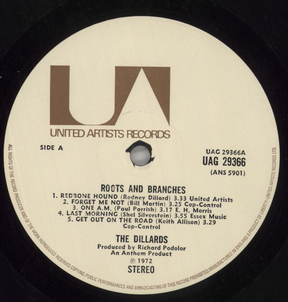 The Dillards Roots And Branches UK vinyl LP album (LP record) DIZLPRO859509