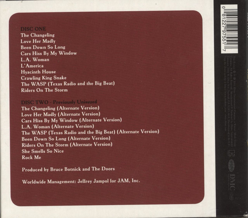 The Doors L.A. Woman - 40th Anniversary Edition UK 2 CD album set (Double CD) 081227975517