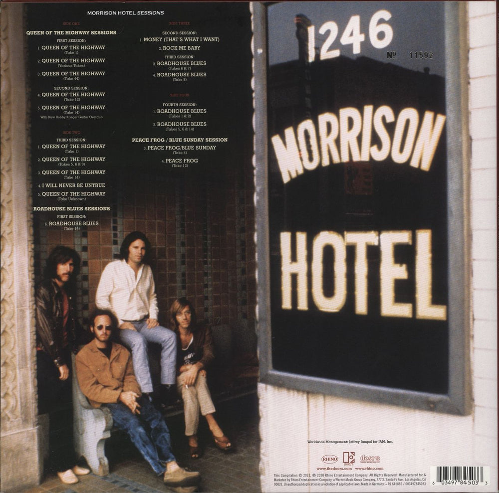 The Doors Morrison Hotel Sessions - RSD21 US 2-LP vinyl record set (Double LP Album) 603497845033