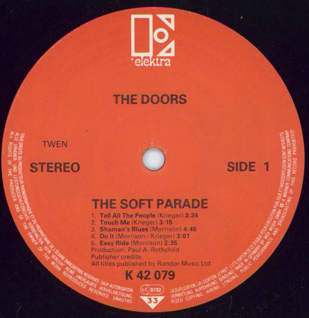 The Doors The Soft Parade - Red Label German vinyl LP album (LP record) DORLPTH543939