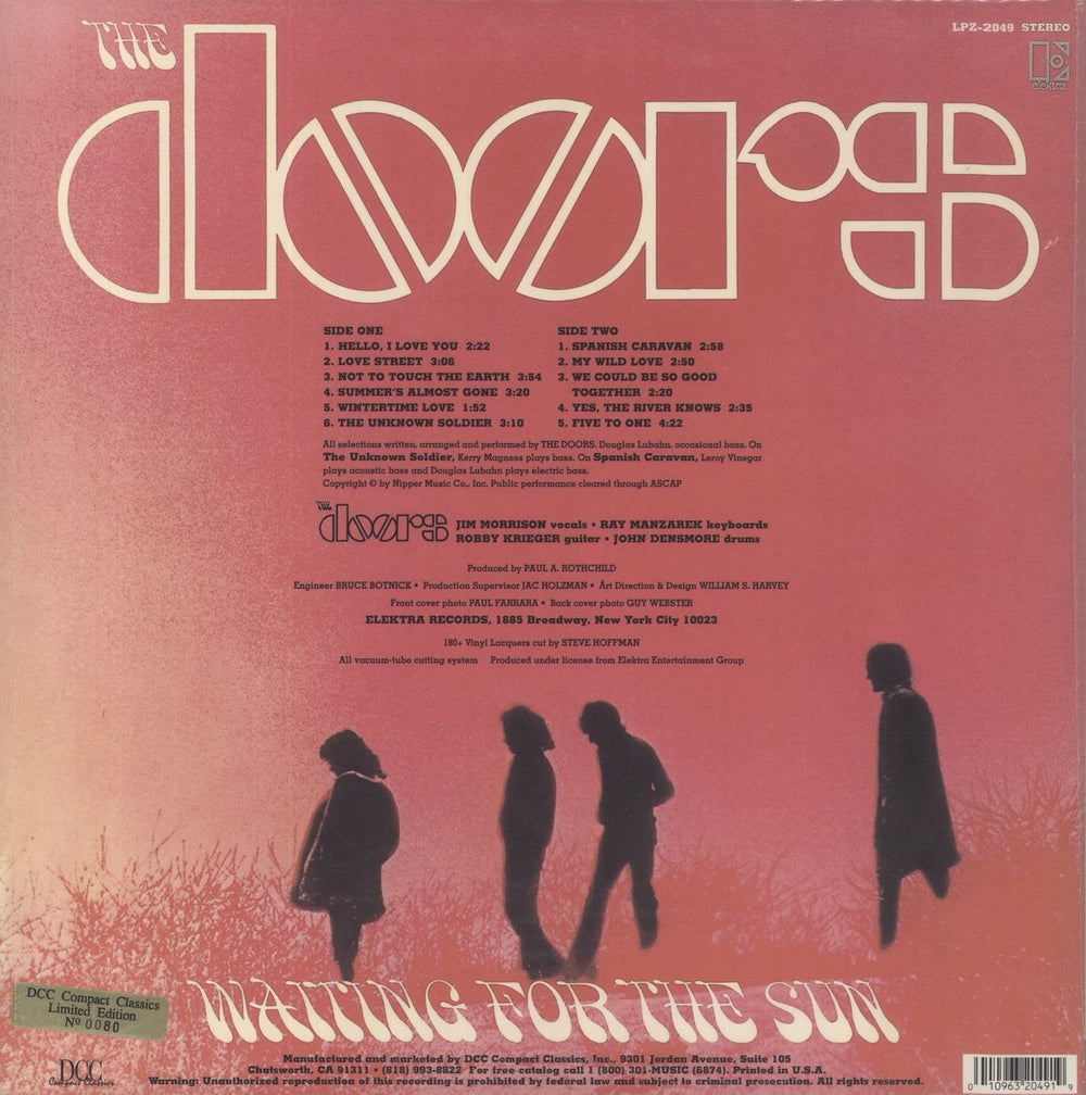 The Doors Waiting For The Sun - DCC 180 Gram Vinyl - Sealed US vinyl LP album (LP record) 010963204919