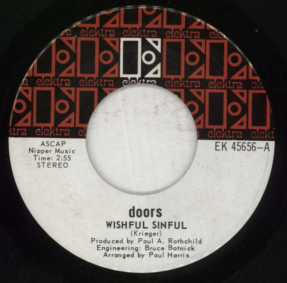 The Doors Wishful Sinful Canadian 7" vinyl single (7 inch record / 45) EK45656
