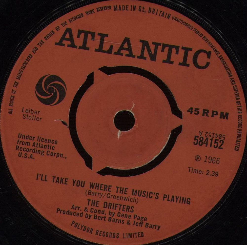 The Drifters I'll Take You Where The Music's Playing UK 7" vinyl single (7 inch record / 45) 584152