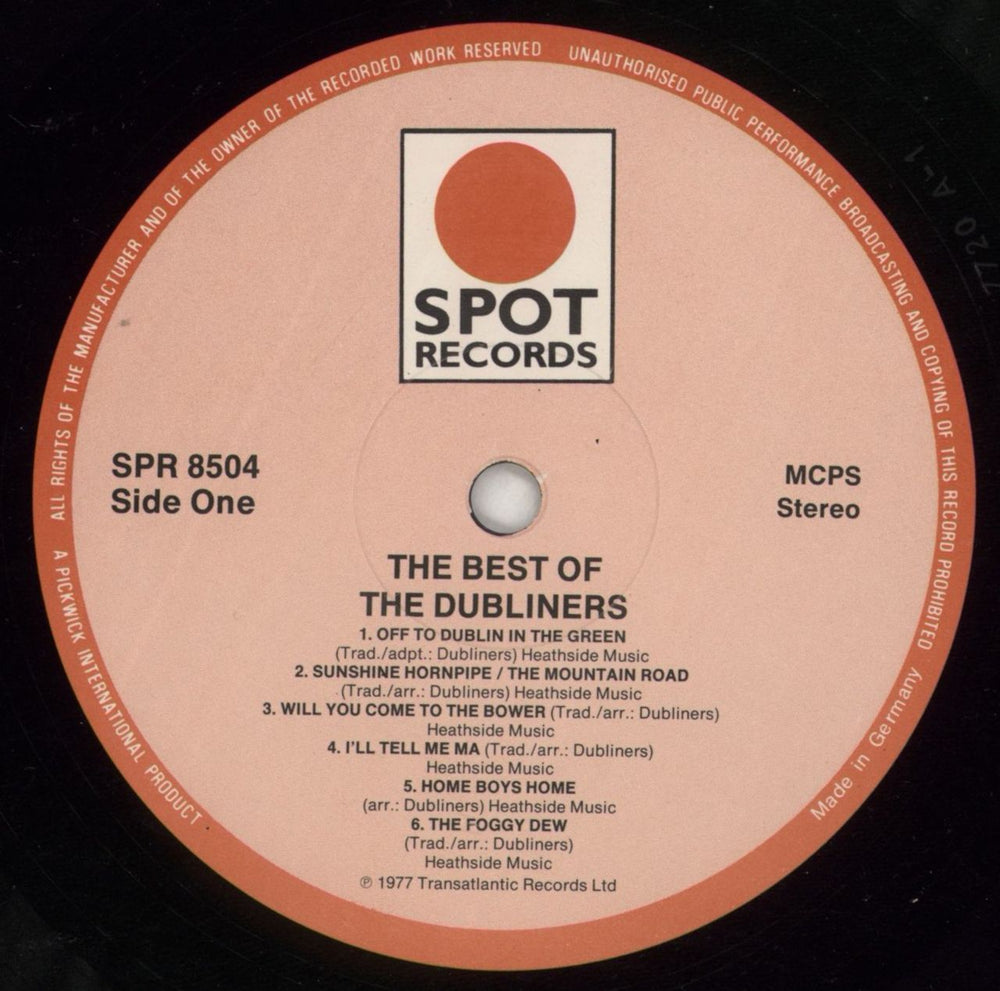 The Dubliners The Best Of The Dubliners UK vinyl LP album (LP record) TIQLPTH656440