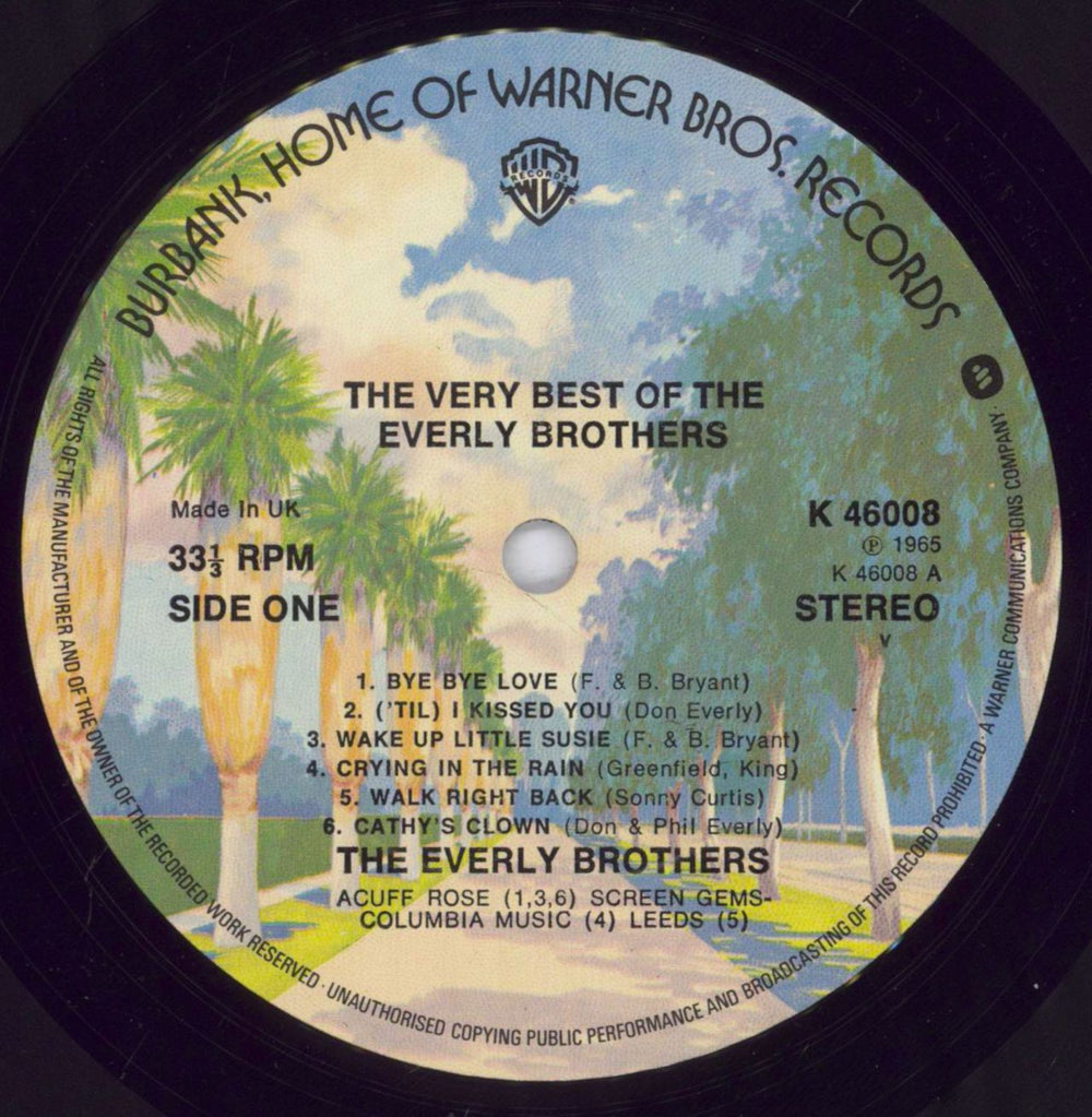 The Everly Brothers The Very Best Of The Everly Brothers UK vinyl LP album (LP record) EBRLPTH692036