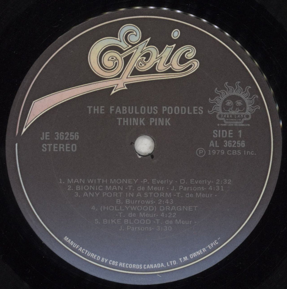 The Fabulous Poodles Think Pink Canadian vinyl LP album (LP record) FP0LPTH851683
