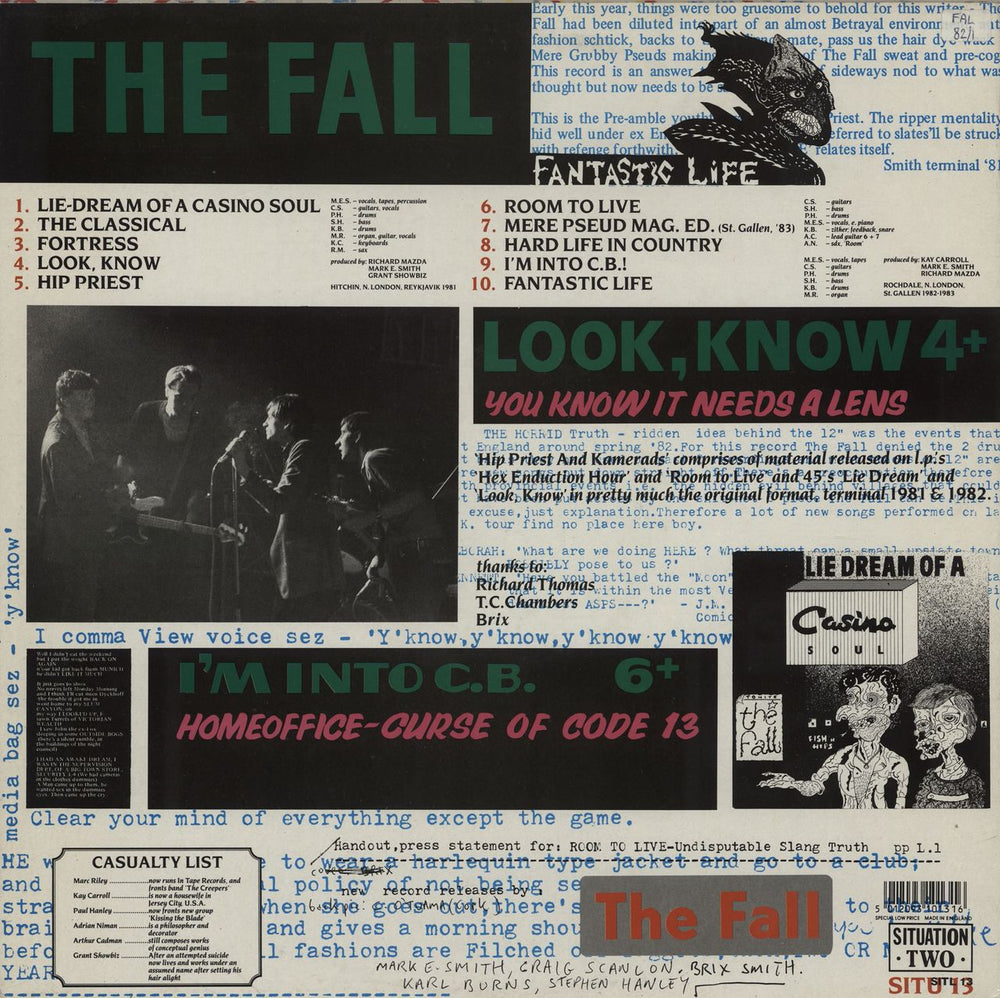 The Fall Hip Priest And Kamerads UK vinyl LP album (LP record) 5012093101316