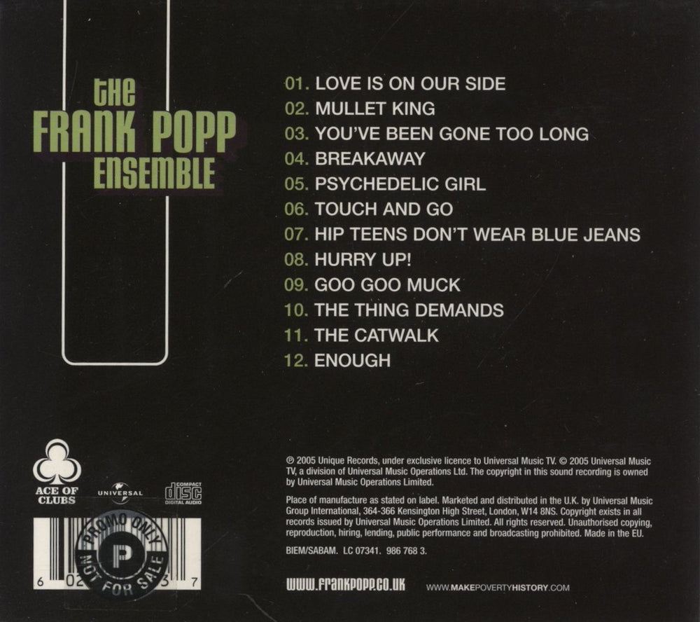 The Frank Popp Ensemble The Frank Popp Ensemble UK CD album (CDLP) 602498676837