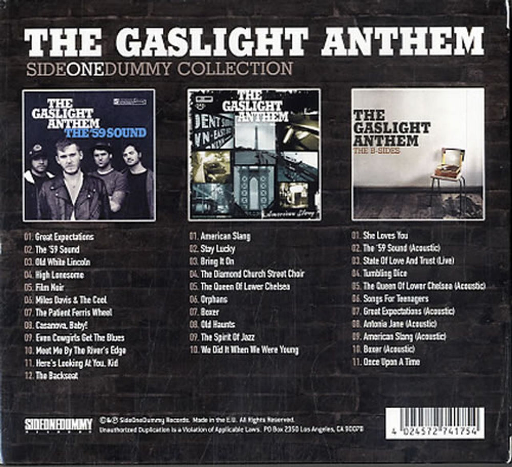 The Gaslight Anthem Side One Dummy Collection - Sealed UK 3-CD album set (Triple CD) T6G3CSI628761
