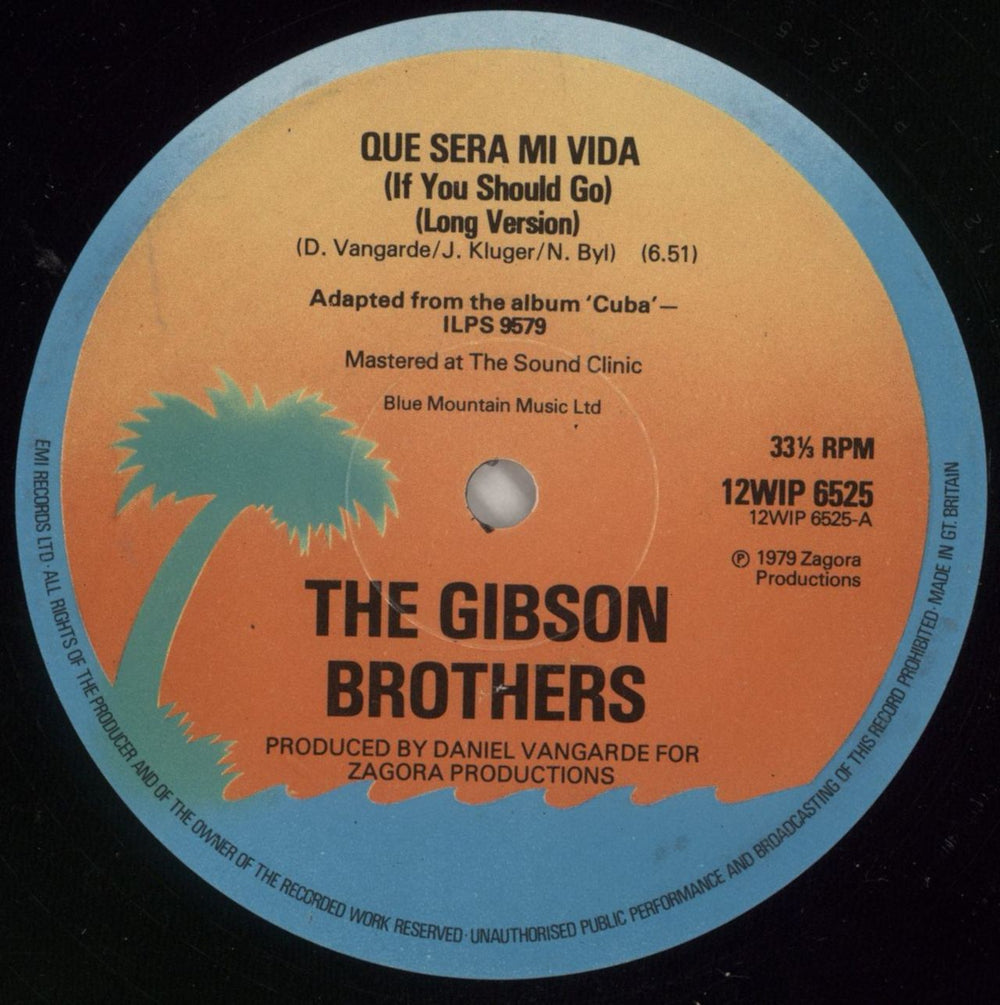 The Gibson Brothers Que Sera Mi Vida UK 12" vinyl single (12 inch record / Maxi-single) GBN12QU235525