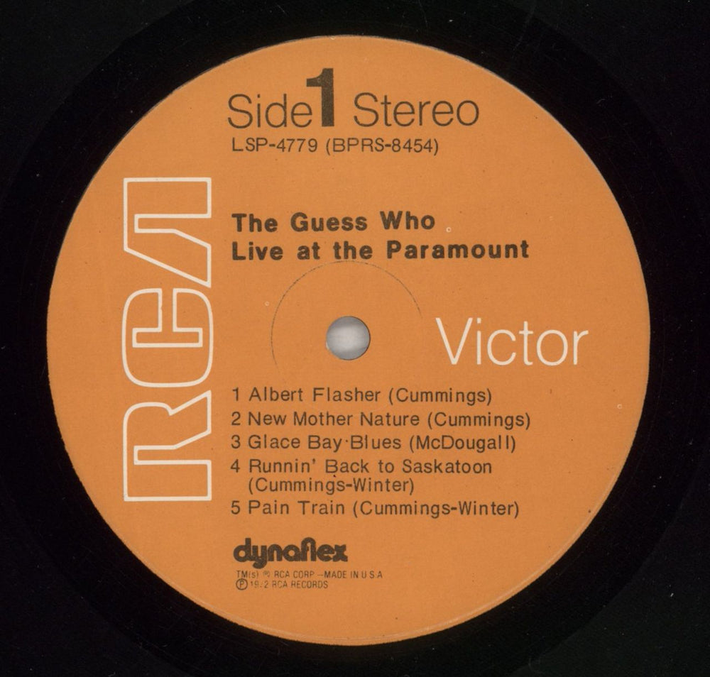 The Guess Who Live At The Paramount US vinyl LP album (LP record) GUELPLI867499