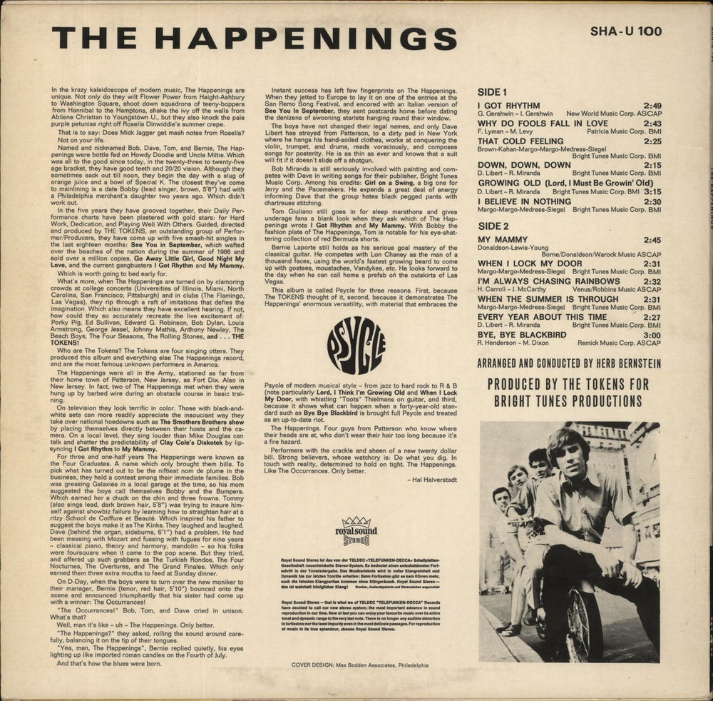 The Happenings Psycle UK vinyl LP album (LP record)