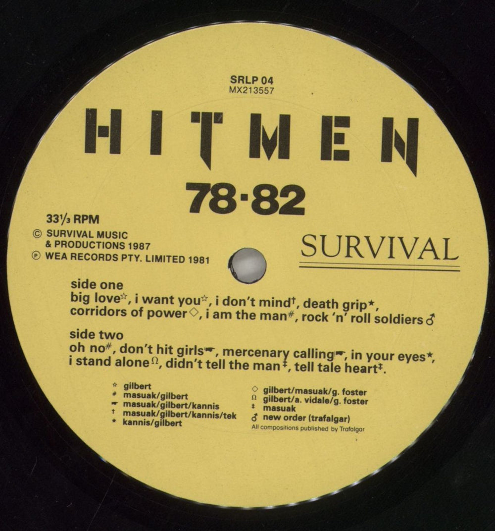 The Hitmen 78-82 Australian vinyl LP album (LP record) 72GLP860101
