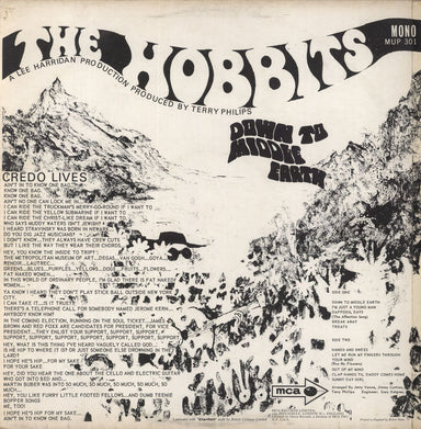 The Hobbits Down To Middle Earth UK vinyl LP album (LP record)
