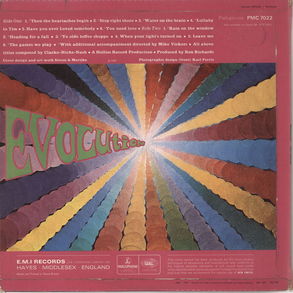 The Hollies Evolution - VG UK vinyl LP album (LP record)