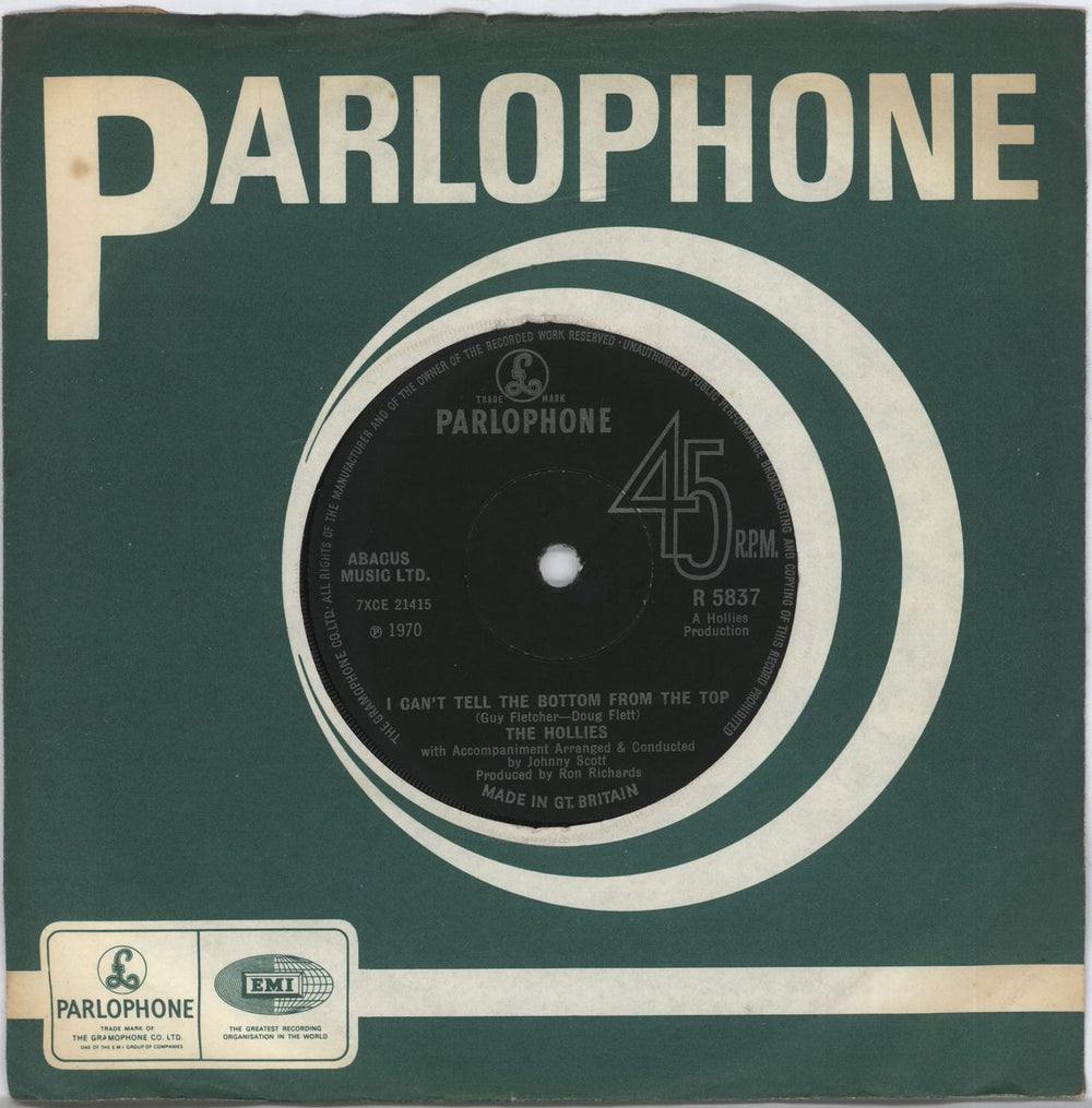 The Hollies I Can't Tell The Bottom From The Top UK 7" vinyl single (7 inch record / 45) R5837