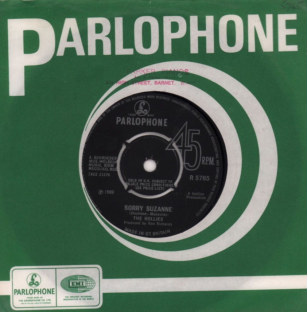 The Hollies Sorry Suzanne - 4prong UK 7" vinyl single (7 inch record / 45) R5765