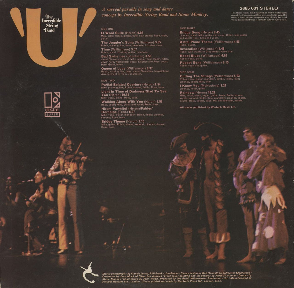 The Incredible String Band U + insert - VG Sleeve UK 2-LP vinyl record set (Double LP Album)