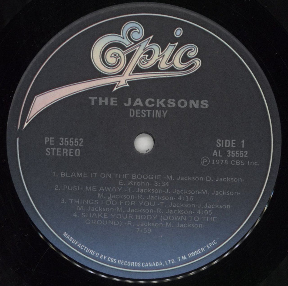 The Jackson Five Destiny Canadian vinyl LP album (LP record) JKSLPDE850891