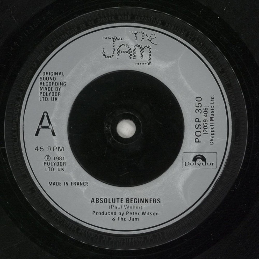 The Jam Absolute Beginners + Insert UK 7" vinyl single (7 inch record / 45) JAM07AB164986