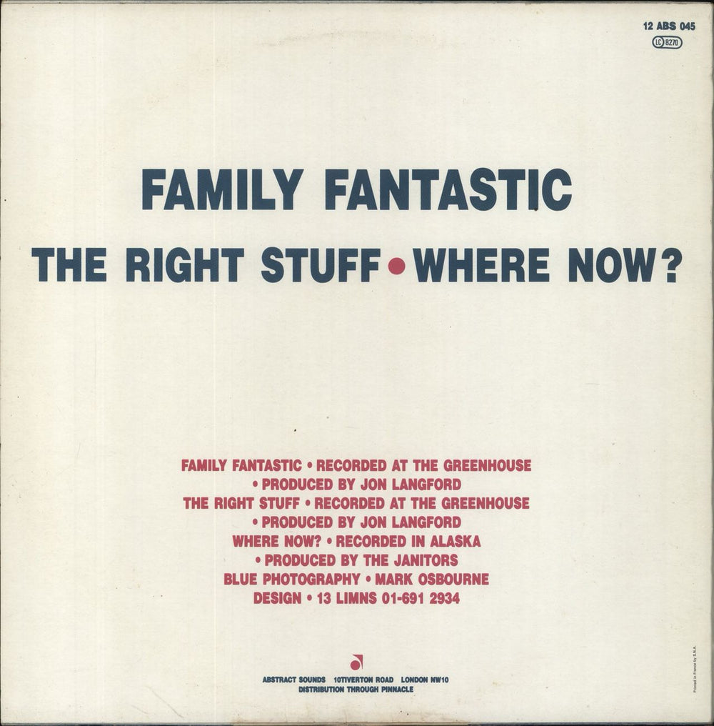 The Janitors Family Fantastic French 12" vinyl single (12 inch record / Maxi-single)