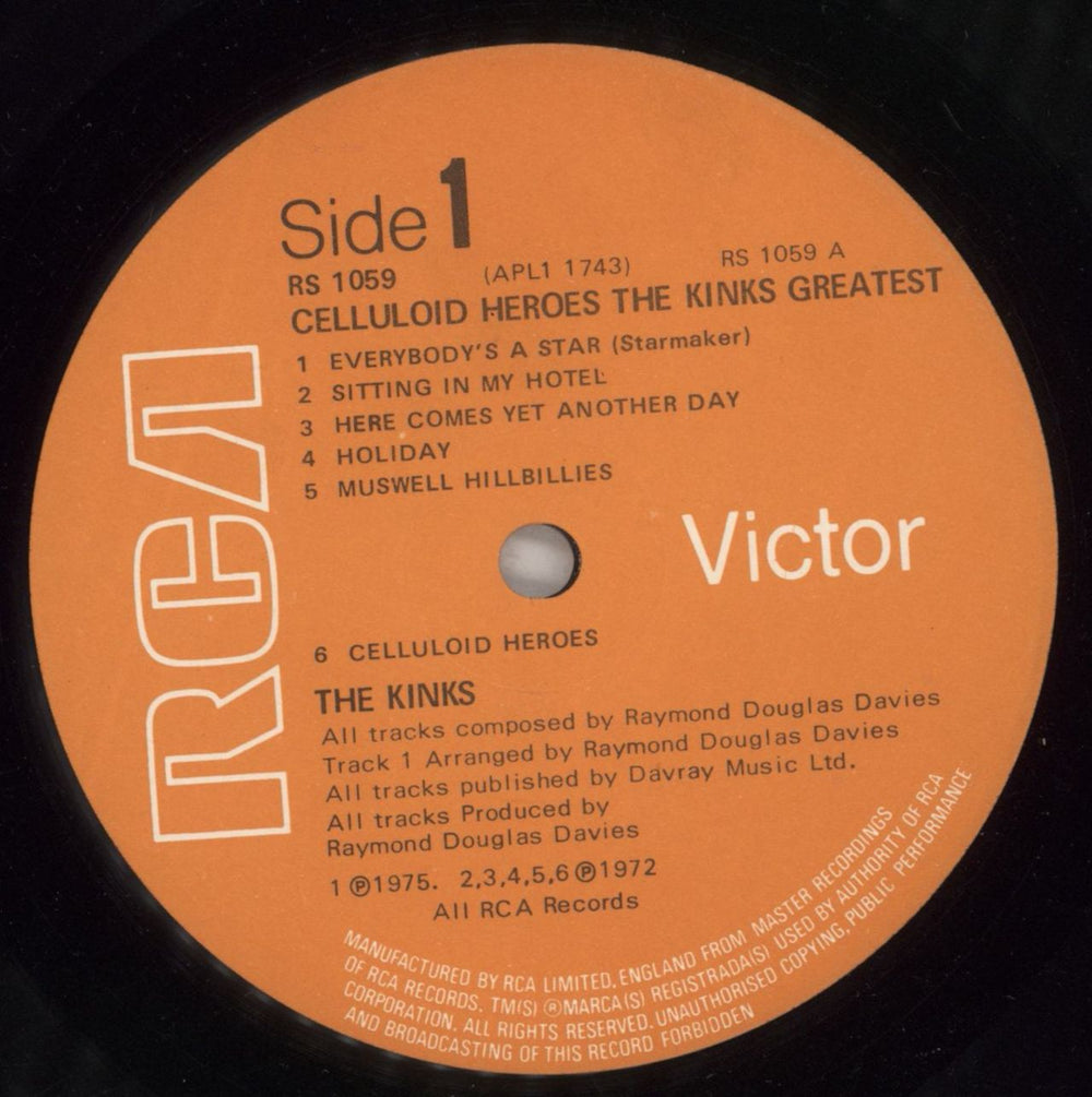 The Kinks Celluloid Heroes: The Kinks' Greatest UK vinyl LP album (LP record) KINLPCE643748