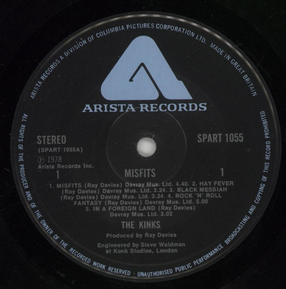 The Kinks Misfits UK vinyl LP album (LP record) KINLPMI615787