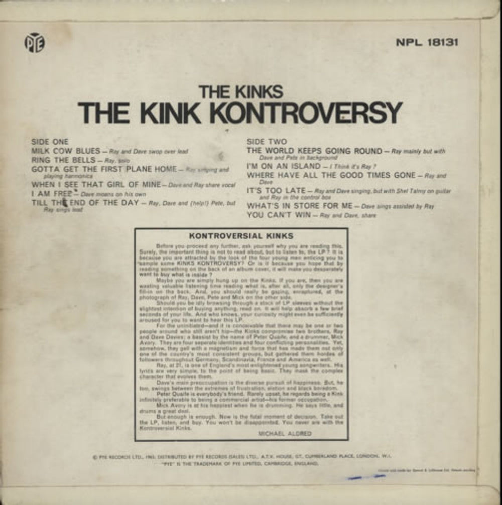 The Kinks The Kink Kontroversy - 1st - VG UK vinyl LP album (LP record) KINLPTH569392